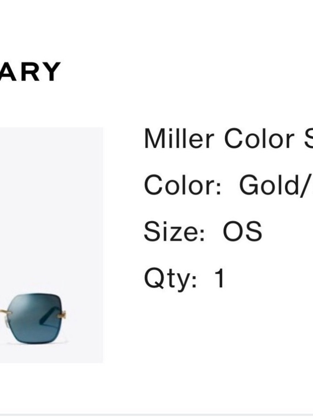 Color Square Sunglasses - Gold Frame with Blue Lenses